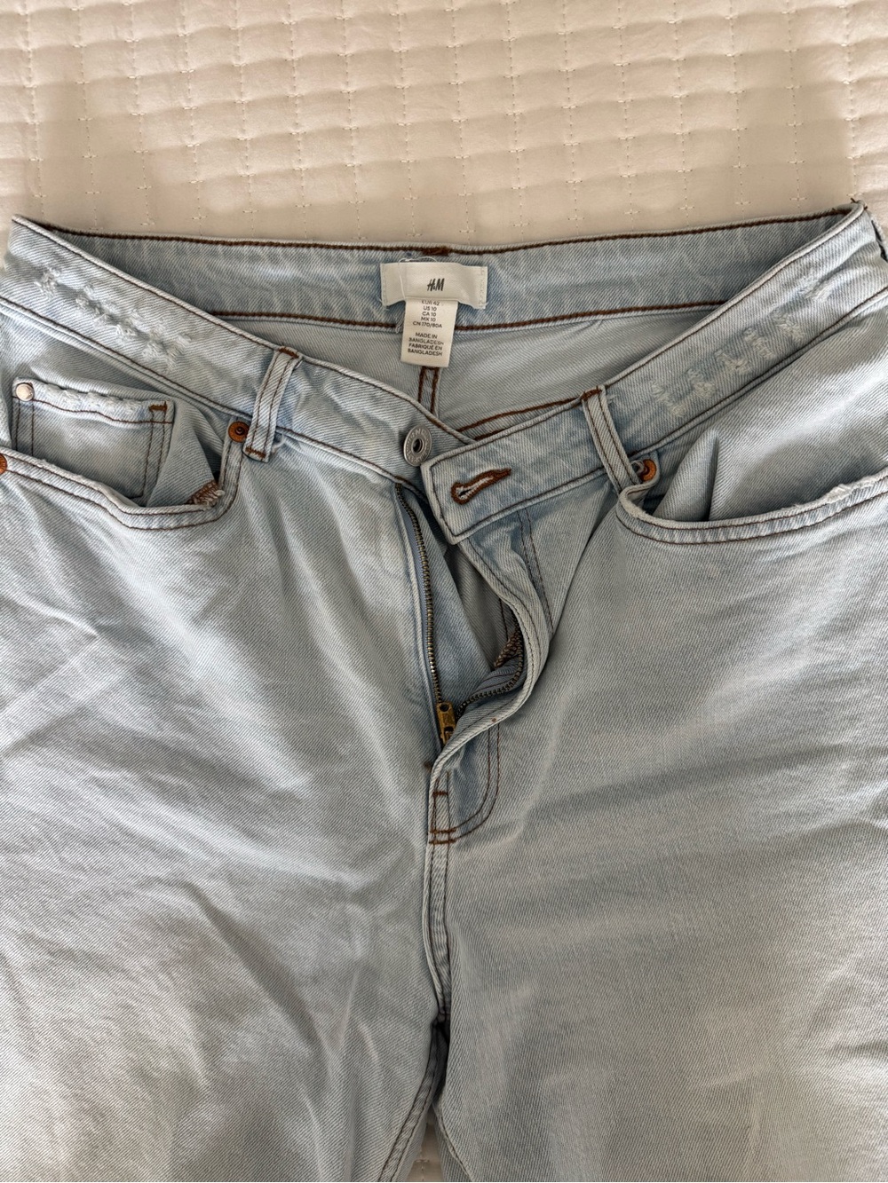 H&M Pale Blue High-Rise Denim Jeans